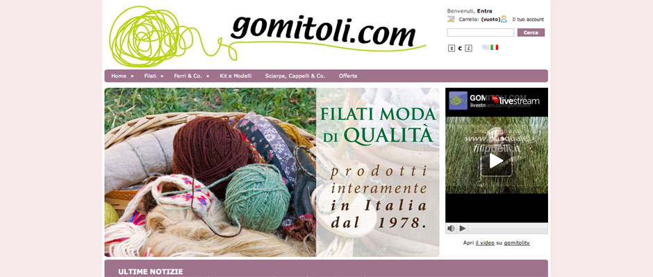 www.gomitoli.com - splash page